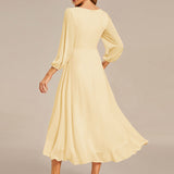 ever BRIAR|Robe de soirée en mousseline avec col en V et manches 3/4 élégantes