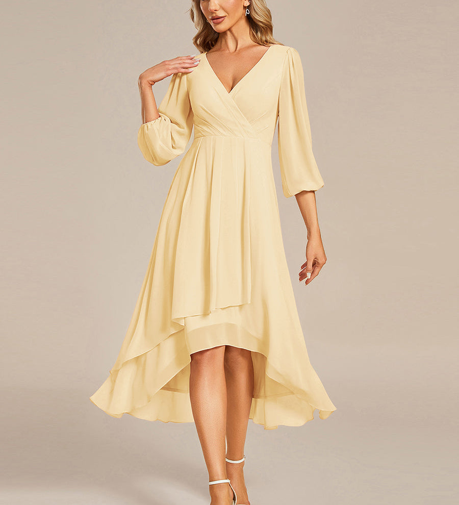 ever BRIAR|Robe de soirée en mousseline avec col en V et manches 3/4 élégantes