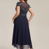 ever NUIT|Robe maxi sans manches à sequins avec patchwork