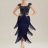 ever LUMINE|Robe midi à bretelles en forme de fourreau ornée de perles et de sequins avec décolleté carré