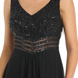 Robes de soirée sexy en mousseline de soie maxi haut-bas avec paillettes