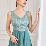 Robes de soirée sexy en mousseline de soie maxi haut-bas avec paillettes