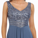 Robes de soirée sexy en mousseline de soie maxi haut-bas avec paillettes