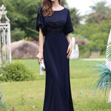 ever VICOTIRE|Robe de Soirée Longue Chic à Col Rond et Demi Manches(Vente Finale)