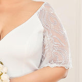 ever SLOANE|Robe de Soirée Sirène Moulante Sexy à Col en V et Manches évasée