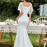 ever SLOANE|Robe de Soirée Sirène Moulante Sexy à Col en V et Manches évasée