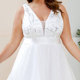 ever SASHIA|Robe de Cocktail en Tulle à Paillettes Haut Bas Ourlet Asymétrique