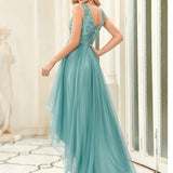 ever SASHIA|Robe de Cocktail en Tulle à Paillettes Haut Bas Ourlet Asymétrique