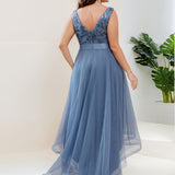 ever SASHIA|Robe de Cocktail en Tulle à Paillettes Haut Bas Ourlet Asymétrique