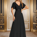ever MONICA|Robe de soirée de mariage élégante en mousseline taille haute
