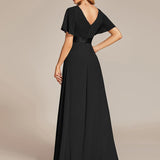 ever MONICA|Robe de soirée de mariage élégante en mousseline taille haute