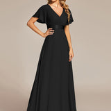 ever MONICA|Robe de soirée de mariage élégante en mousseline taille haute