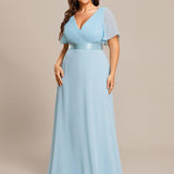 ever MONICA|Robe de soirée de mariage élégante en mousseline taille haute