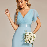 ever MONICA|Robe de soirée de mariage élégante en mousseline taille haute