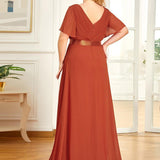 ever MONICA|Robe de soirée de mariage élégante en mousseline taille haute