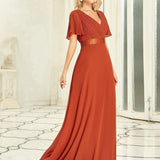 ever MONICA|Robe de soirée de mariage élégante en mousseline taille haute