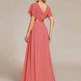 ever MONICA|Robe de soirée de mariage élégante en mousseline taille haute