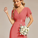 ever MONICA|Robe de soirée de mariage élégante en mousseline taille haute