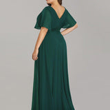 ever MONICA|Robe de soirée de mariage élégante en mousseline taille haute