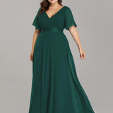ever MONICA|Robe de soirée de mariage élégante en mousseline taille haute