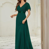 ever MONICA|Robe de soirée de mariage élégante en mousseline taille haute