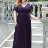 ever MONICA|Robe de soirée de mariage élégante en mousseline taille haute