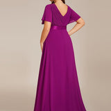 ever MONICA|Robe de soirée de mariage élégante en mousseline taille haute