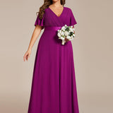 ever MONICA|Robe de soirée de mariage élégante en mousseline taille haute