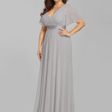 ever MONICA|Robe de soirée de mariage élégante en mousseline taille haute