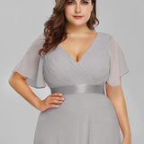 ever MONICA|Robe de soirée de mariage élégante en mousseline taille haute