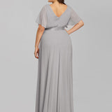 ever MONICA|Robe de soirée de mariage élégante en mousseline taille haute