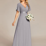 ever MONICA|Robe de soirée de mariage élégante en mousseline taille haute