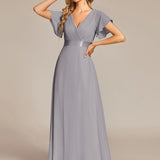 ever MONICA|Robe de soirée de mariage élégante en mousseline taille haute