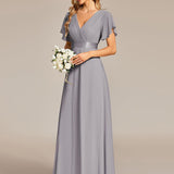 ever MONICA|Robe de soirée de mariage élégante en mousseline taille haute