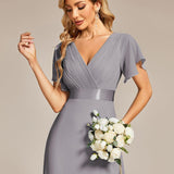 ever MONICA|Robe de soirée de mariage élégante en mousseline taille haute