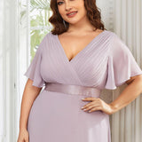 ever MONICA|Robe de soirée de mariage élégante en mousseline taille haute