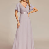 ever MONICA|Robe de soirée de mariage élégante en mousseline taille haute