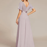 ever MONICA|Robe de soirée de mariage élégante en mousseline taille haute