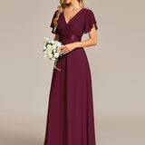 ever MONICA|Robe de soirée de mariage élégante en mousseline taille haute