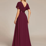 ever MONICA|Robe de soirée de mariage élégante en mousseline taille haute