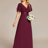 ever MONICA|Robe de soirée de mariage élégante en mousseline taille haute
