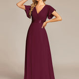ever MONICA|Robe de soirée de mariage élégante en mousseline taille haute