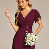 ever MONICA|Robe de soirée de mariage élégante en mousseline taille haute