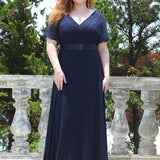 ever MONICA|Robe de soirée de mariage élégante en mousseline taille haute