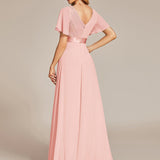 ever MONICA|Robe de soirée de mariage élégante en mousseline taille haute