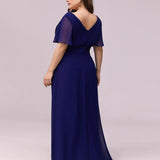 ever MONICA|Robe de soirée de mariage élégante en mousseline taille haute