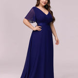 ever MONICA|Robe de soirée de mariage élégante en mousseline taille haute