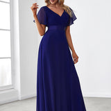 ever MONICA|Robe de soirée de mariage élégante en mousseline taille haute