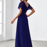 ever MONICA|Robe de soirée de mariage élégante en mousseline taille haute