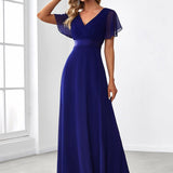 ever MONICA|Robe de soirée de mariage élégante en mousseline taille haute